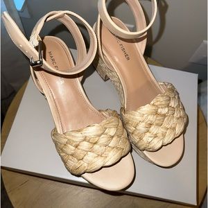 Marc Fisher Wicker Platform Sandals 7.5